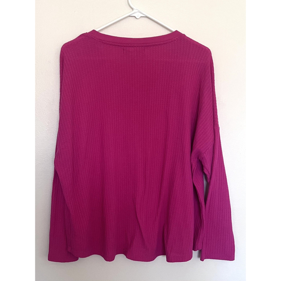 🛍️3 for $20🛍️ 
Calvin Klein Waffle Knit Top Women’s XL Hot Pink V-Neck Honeycomb - Picture 4 of 5
